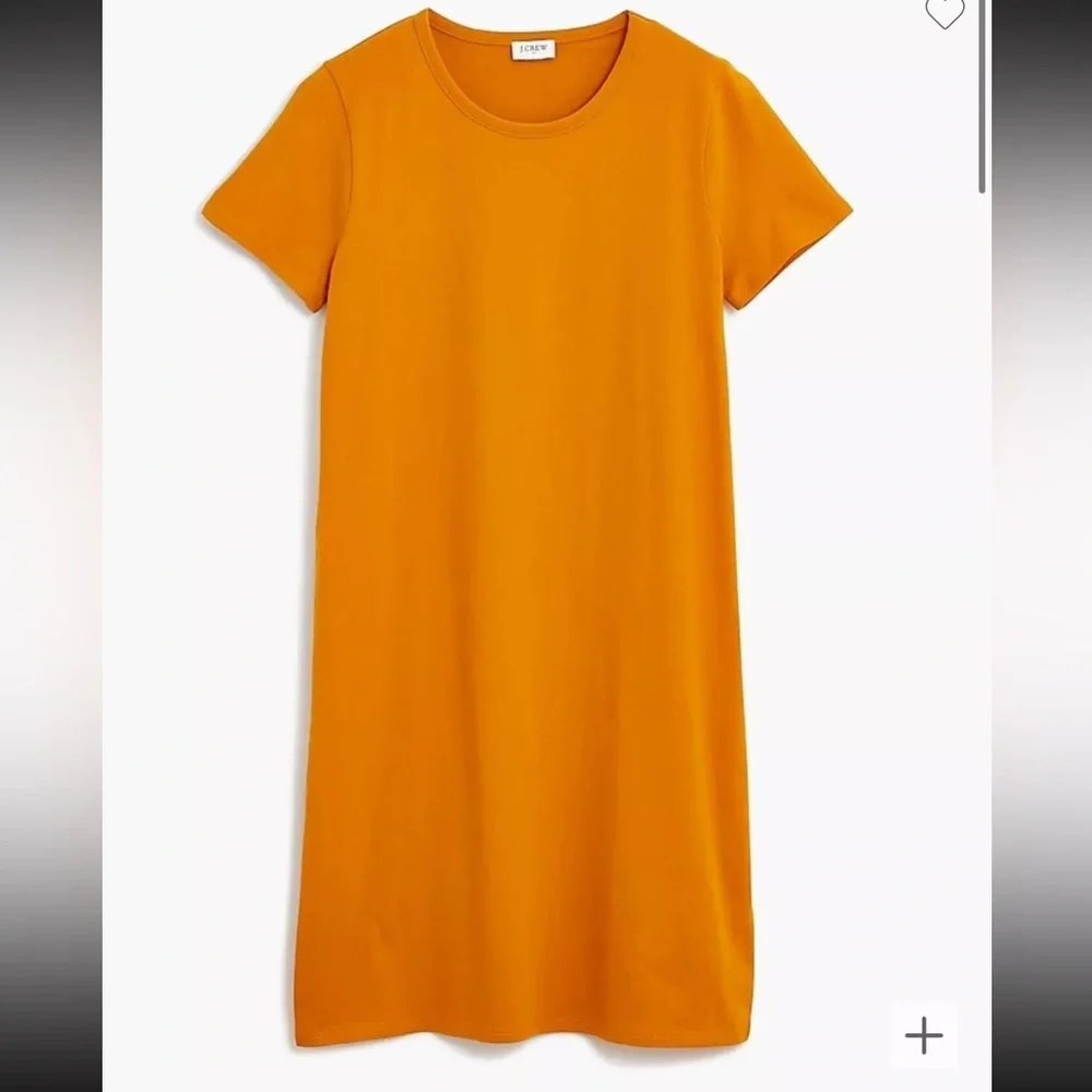 J. Crew Stylish Chic Orange Cotton Pullover T-Shirt Style Dress Size Large L